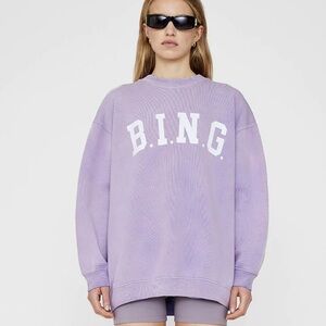 Anine Bing Purple Crew Neck Sweater